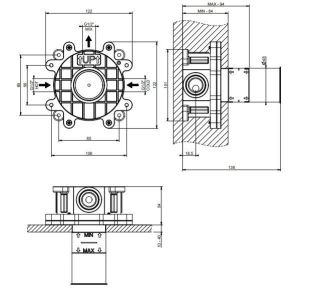 Скрытая часть настенного однорычажного смесителя Gessi 63412.239